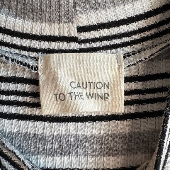 Caution to the wind Striped Black and White Sleeveless Top - Picture 6 of 9